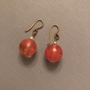 Anthropologie pink drop earrings